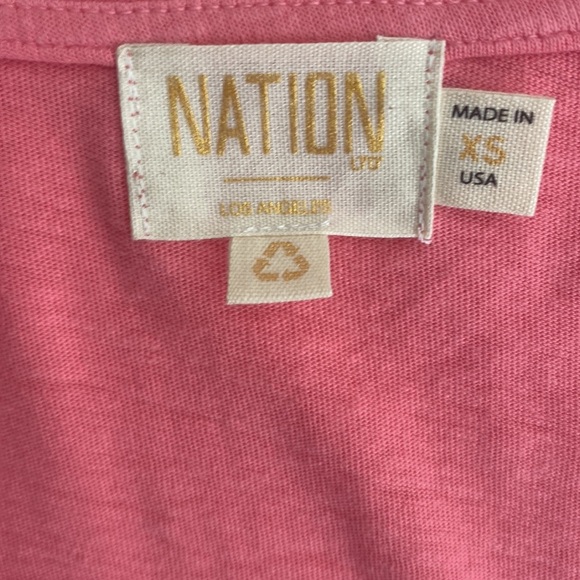 *PINK* NATION LTD Nina Vintage Fit V-neck short sleeve, Style # 2157CN, NWT, XS - Picture 4 of 8